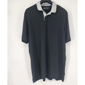 Short Par 4 Polo by Greyson Mens XXL 2XL Black‎ Performance Golf Stretch EUC